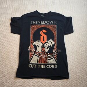 Shinedown Cut The Cord Mens Black Tour T-Shirt 2015-16 Rock Band Graphic Tee M